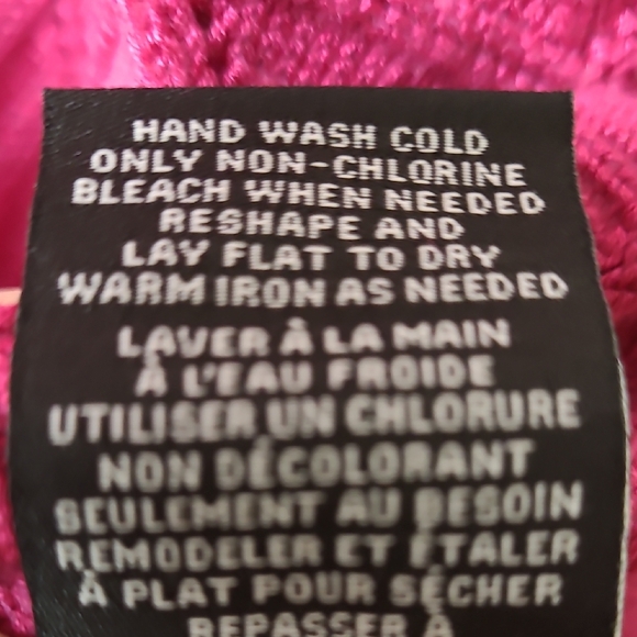 NWT Premise Fuchsia Pink Sleeveless Crochet Sweater & Scallop Bottom Y2K XL - Picture 9 of 9